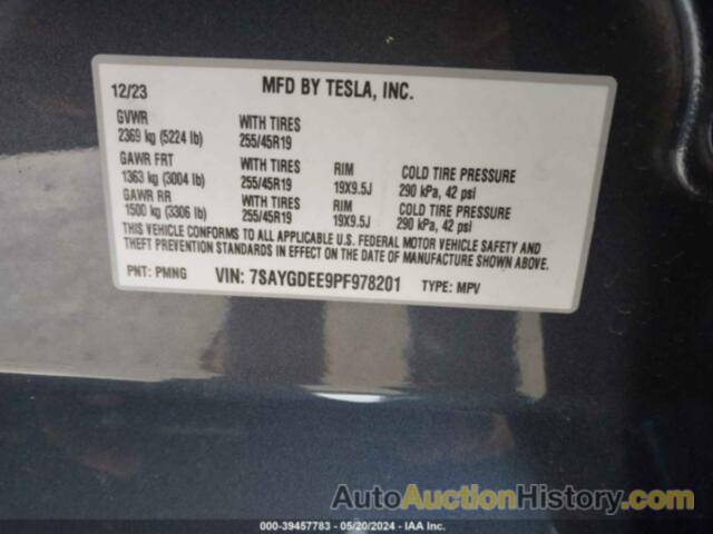 TESLA MODEL Y, 7SAYGDEE9PF978201