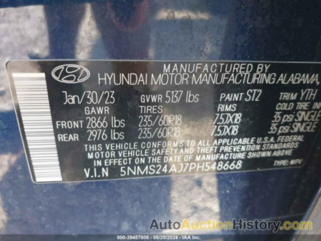 HYUNDAI SANTA FE SEL, 5NMS24AJ7PH548668