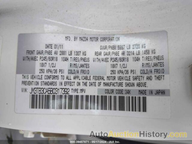 MAZDA CX-9 TOURING, JM3TB3CA5B0317392