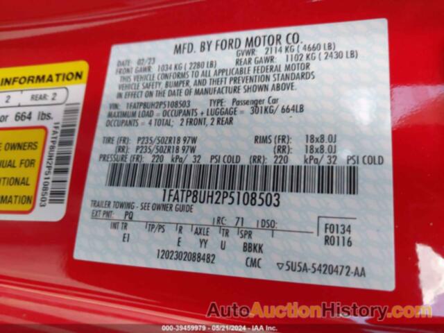 FORD MUSTANG ECOBOOST PREMIUM, 1FATP8UH2P5108503