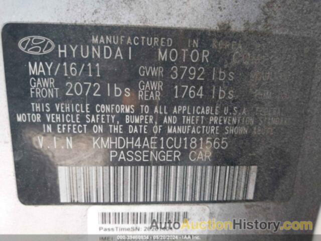 HYUNDAI ELANTRA GLS/LIMITED, KMHDH4AE1CU181565