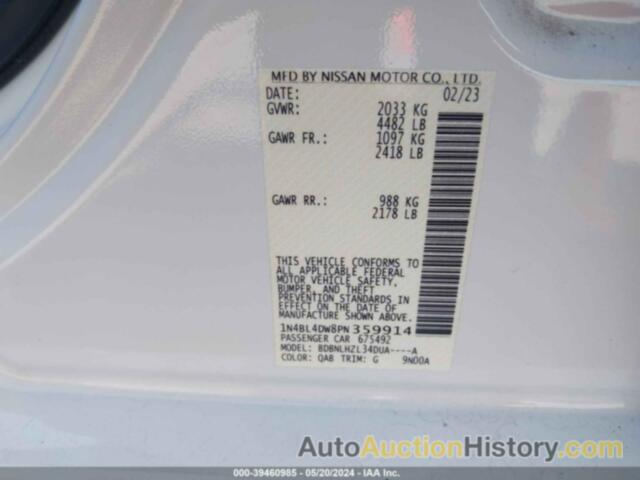 NISSAN ALTIMA SV INTELLIGENT AWD, 1N4BL4DW8PN359914