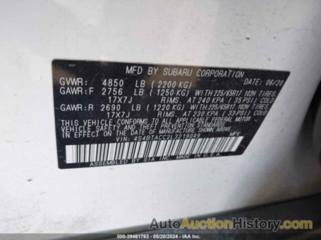 SUBARU OUTBACK PREMIUM, 4S4BTACC2L3219049