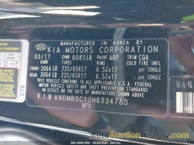 KIA SEDONA LX, KNDMB5C12H6334780