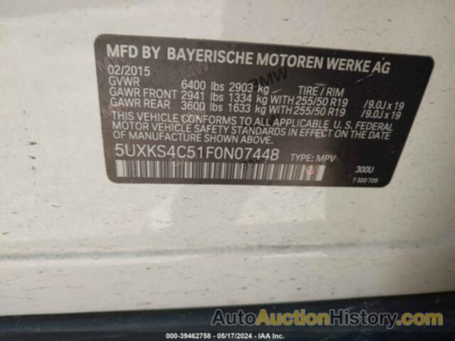 BMW X5 XDRIVE35D, 5UXKS4C51F0N07448