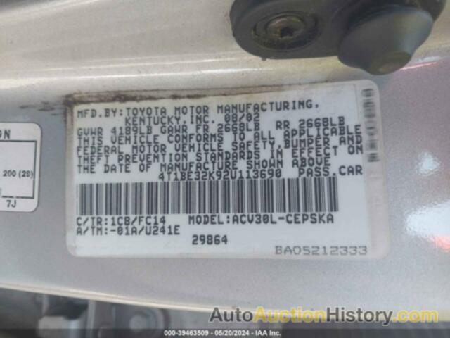 TOYOTA CAMRY SE, 4T1BE32K92U113690