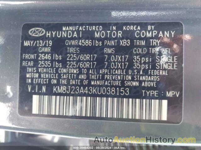 HYUNDAI TUCSON SE, KM8J23A43KU038153