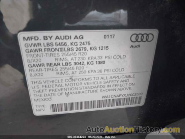 AUDI Q5 2.0T PREMIUM/2.0T TECH PREMIUM, WA1CNAFYXJ2003599