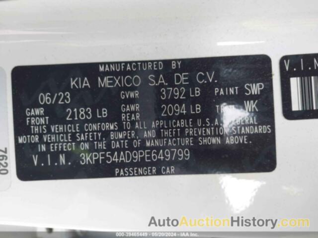 KIA FORTE GT-LINE, 3KPF54AD9PE649799