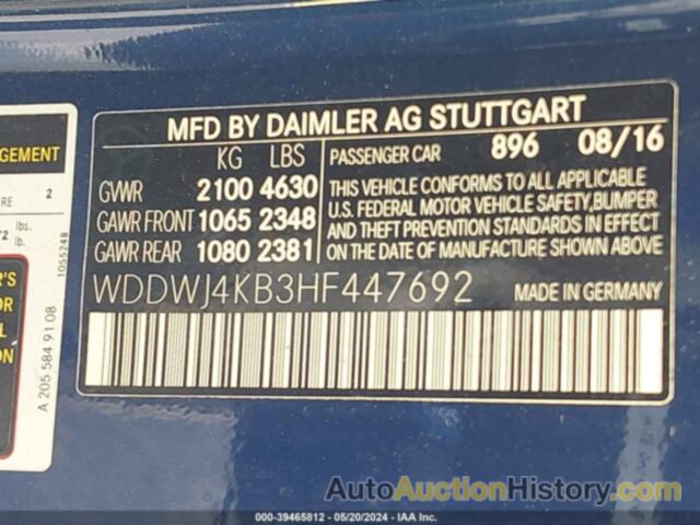 MERCEDES-BENZ C 300 4MATIC, WDDWJ4KB3HF447692