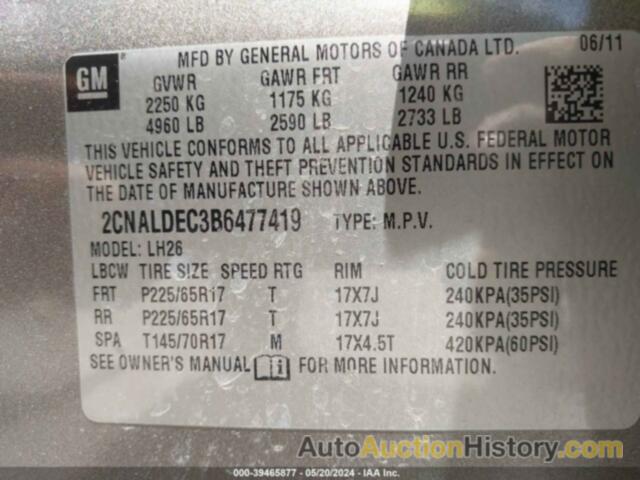 CHEVROLET EQUINOX LT, 2CNALDEC3B6477419