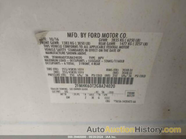 FORD FLEX LIMITED, 2FMHK6DT2GBA24020