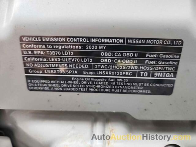 NISSAN PATHFINDER SV, 5N1DR2BM6LC649190