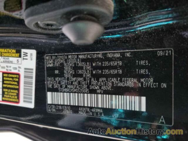 TOYOTA HIGHLANDER HYBRID XLE, 5TDHBRCH5MS535685