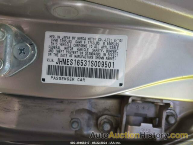 HONDA CIVIC LX, JHMES16531S009501