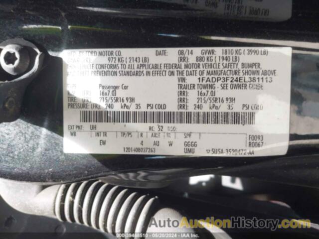 FORD FOCUS SE, 1FADP3F24EL381113