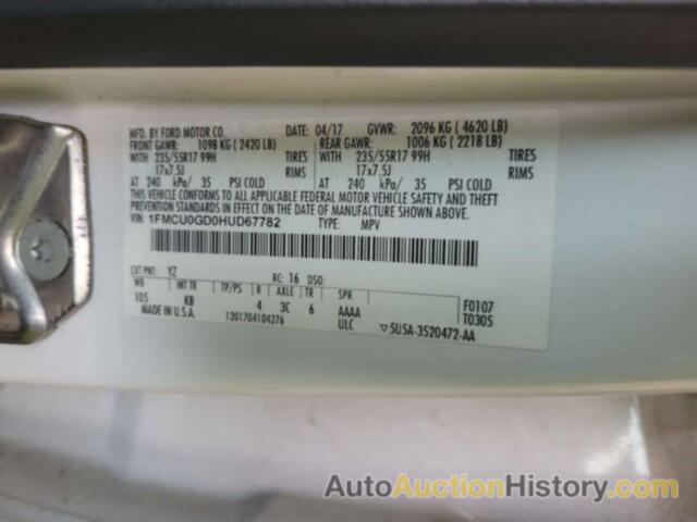 FORD ESCAPE SE, 1FMCU0GD0HUD67782