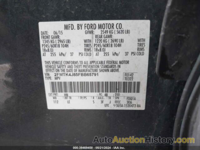 FORD EDGE SEL, 2FMTK4J85FBB65791