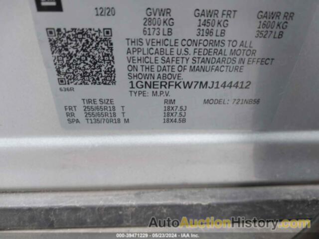 CHEVROLET TRAVERSE LS, 1GNERFKW7MJ144412