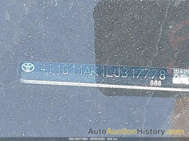 TOYOTA CAMRY SE, 4T1G11AK1LU317778