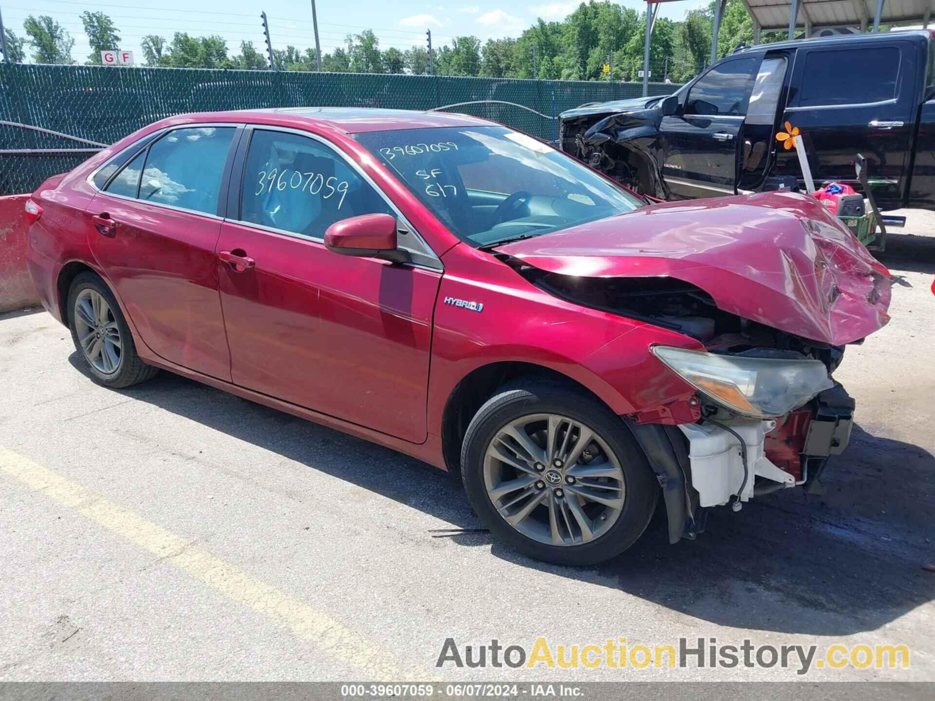 TOYOTA CAMRY HYBRID SE, 4T1BD1FK8FU142556