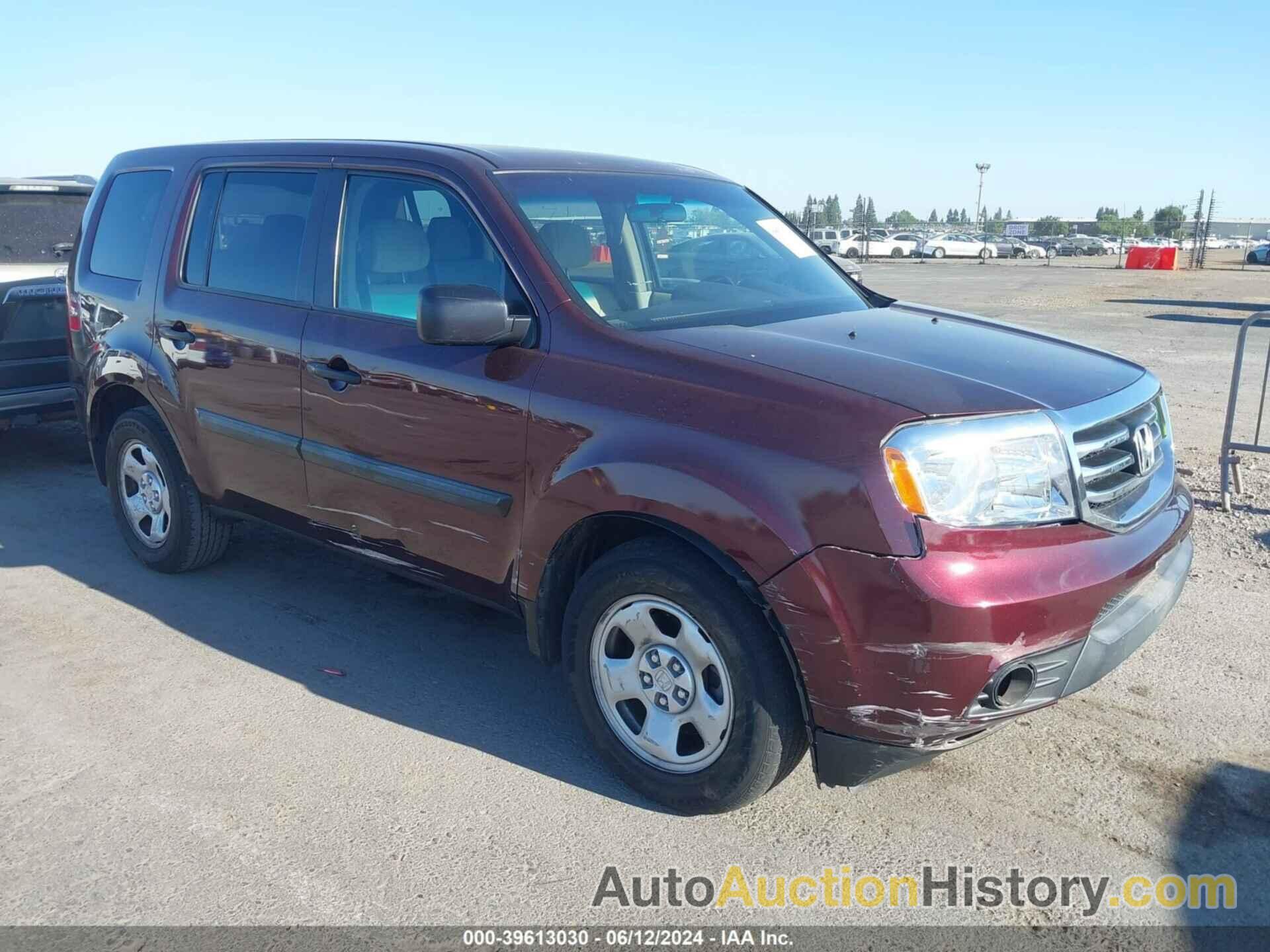 HONDA PILOT LX, 5FNYF4H26EB002715