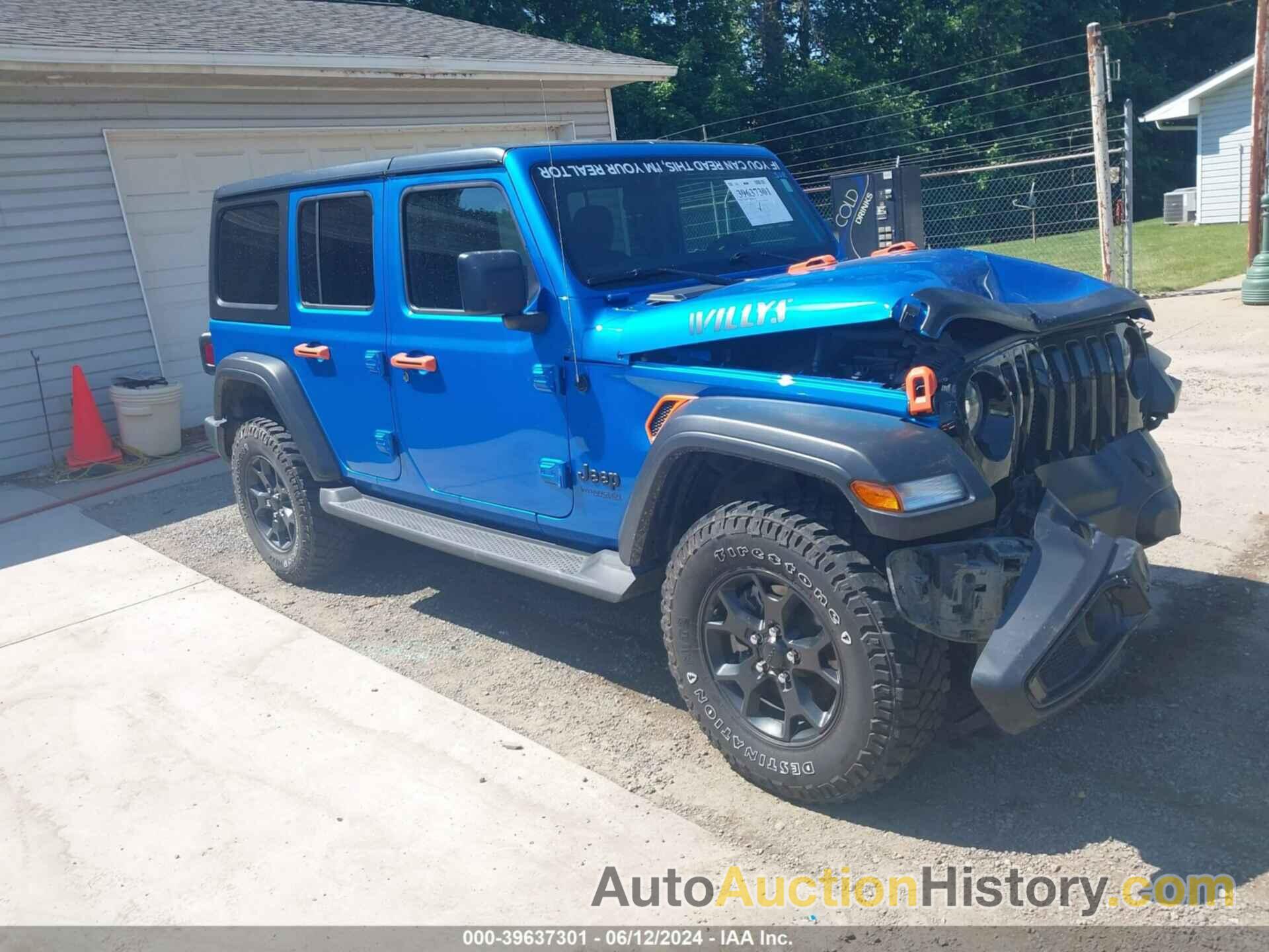 JEEP WRANGLER UNLIMITED WILLYS 4X4, 1C4HJXDG1NW237858